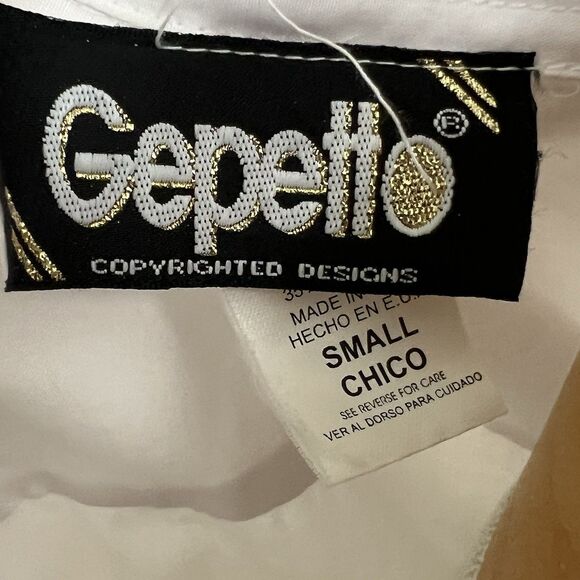 Women’s Small Vintage Designer Gepetto Button Up Blouse Fish Studded Art Deco - Picture 7 of 8